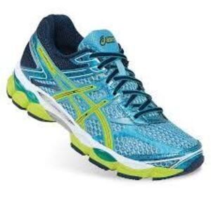 Asics Women's 10 Gel Cumulus 16 Running Shoes Bright Blue Yellow Athletic Gym